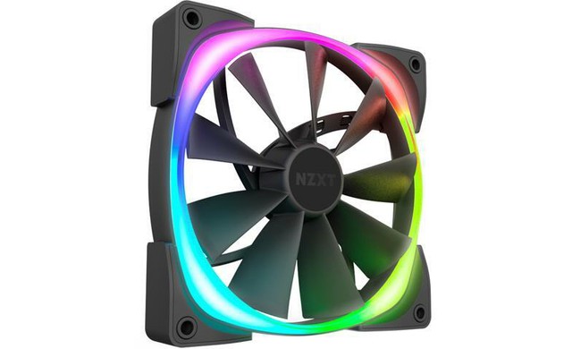 NZXT AER RGB 2 - 140mm - Advanced Lighting Customizations - Winglet Tips - Fluid Dynamic Bearing - LED RGB PWM Fan for Hue 2 - Single (HUE2 Lighting Controller Not Included) HF-28140-B1